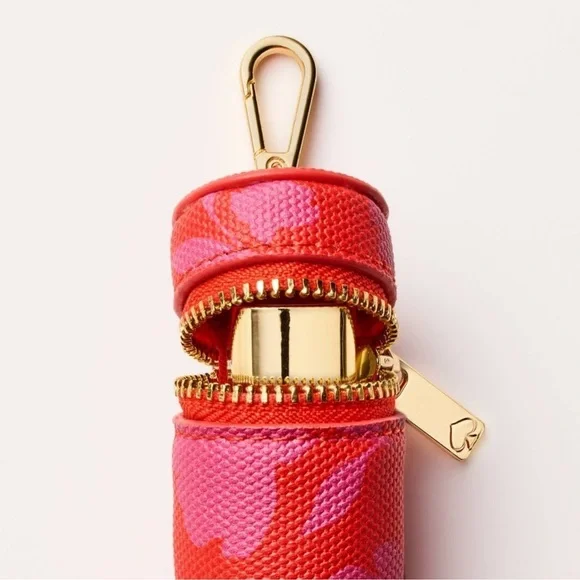 NEW Kate Spade x Target Lipstick Zipper Keychain Holder Designer Case - Picture 3 of 4